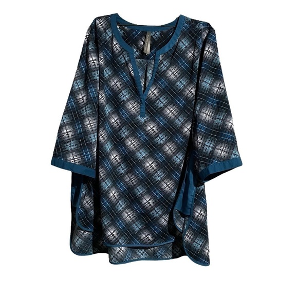 Pennington’s Teal, Black and White - V Neck - Dome Closure - Size 4X - Picture 2 of 9